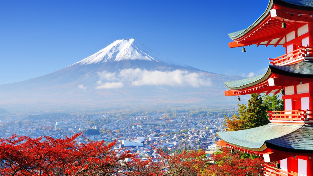 亚洲日本建筑富士山高清壁纸