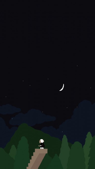 插画师aube blue可爱小狗简约手机壁纸