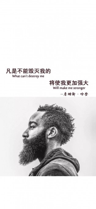 NBA篮球明星哈登励志文字高清手机壁纸