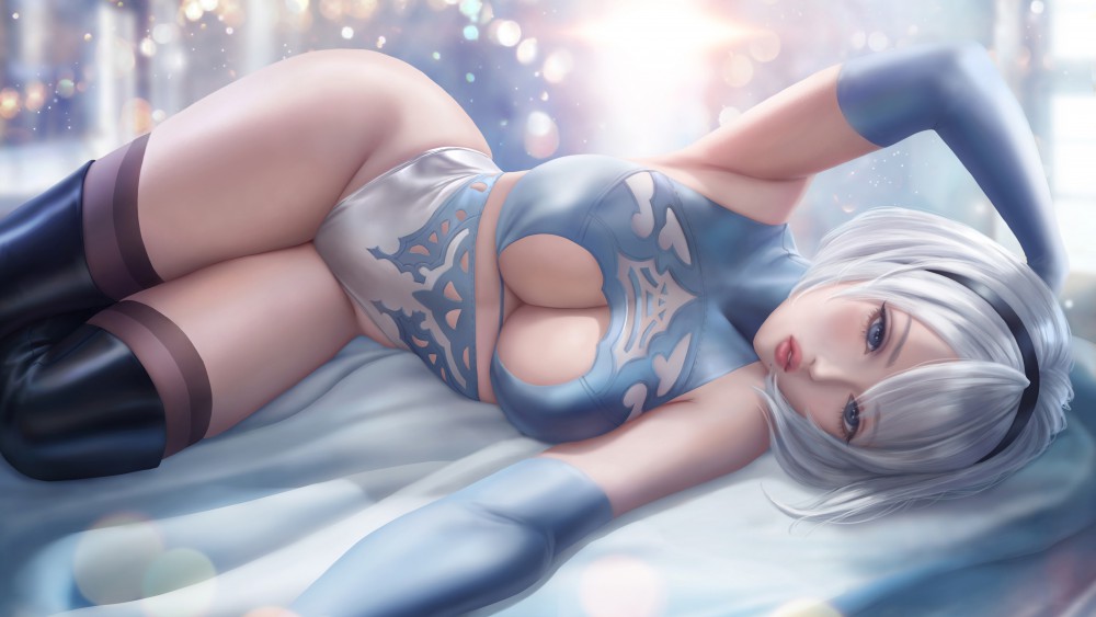2b性感美女侧躺6k壁纸