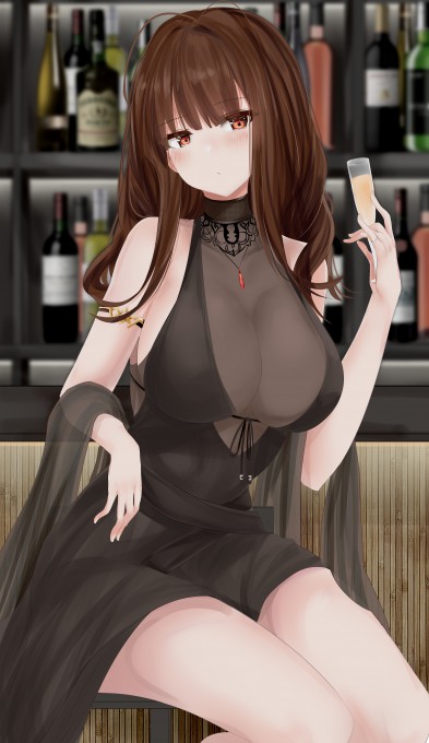 《少女前线》DSR-50坐在吧台4k手机壁纸