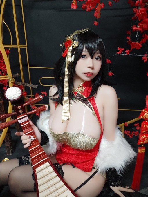 无颜小天使wy大凤红旗袍