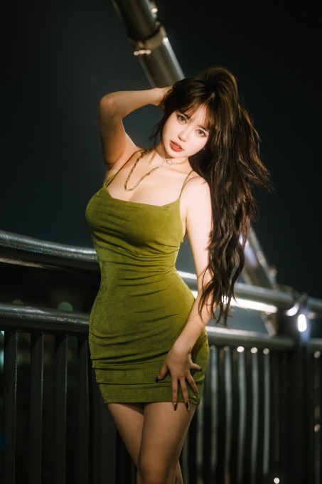 Tina很妖孽呀绿色连衣裙