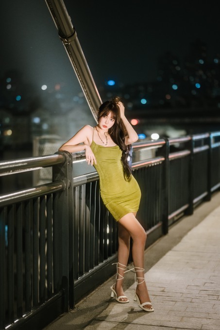 Tina很妖孽呀绿色连衣裙