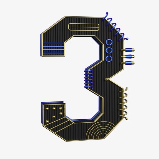 电商立体数字3双十一倒计时素材
