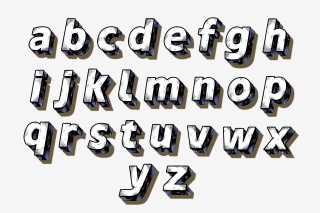 二十六个小写英文字母卡通字效设计