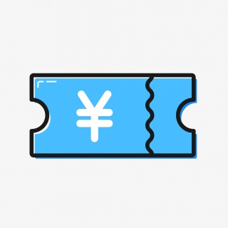 蓝色优惠卷图标