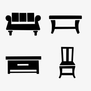 简约黑白家具图标元素