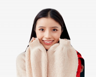 居家圣诞美女