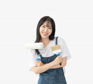 青年女性欢乐装修形象