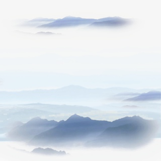 云雾缭绕的群山峻岭