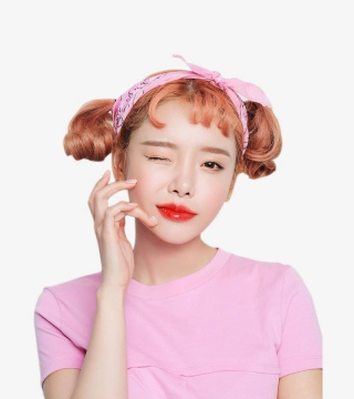 粉色的女模特