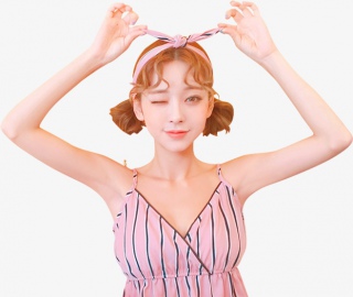 粉色时尚美女免抠图