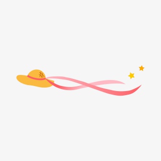 凉帽彩带五角星边框装饰