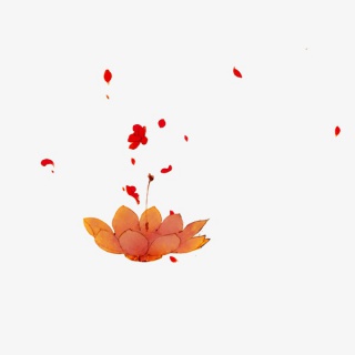 梦幻红黄花朵花瓣飘落素材