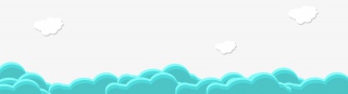 手绘海水白云