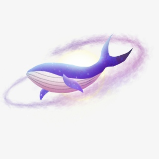 梦幻手绘星空鲸鱼月亮