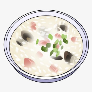 手绘美食皮蛋瘦肉粥插画