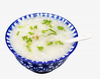 蓝色碗大米粥