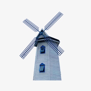 暑期旅游海边大风车游玩