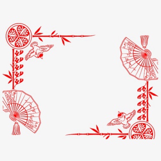 喜鹊扇子边框