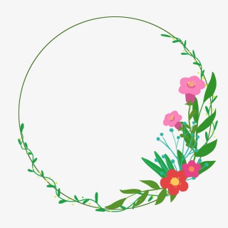 春夏小清新春天花朵花环边框