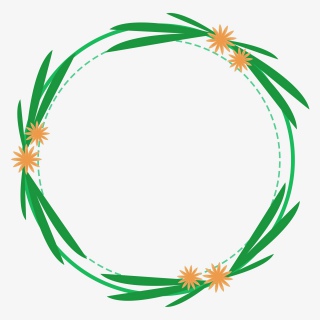 春天花朵花环边框元素设计
