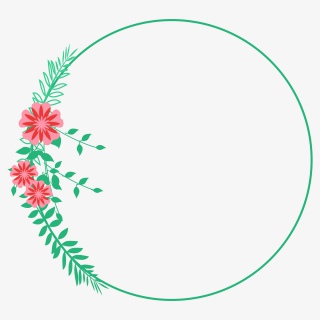 春天小清新绿叶鲜花边框元素设计
