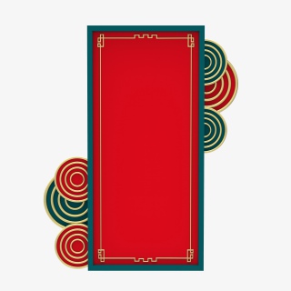 红色春节中式边框免抠素材