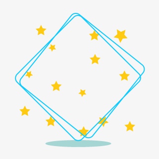 星星简约线条优惠券边框png