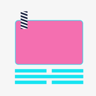糖果色便利贴边框png