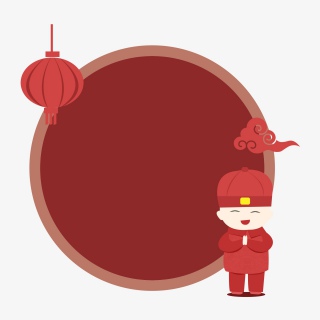 手绘红色的灯笼边框
