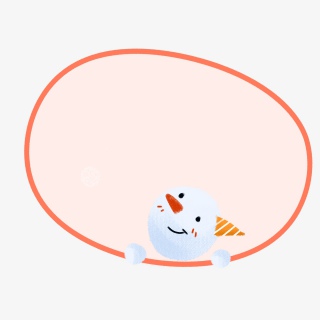 圆形红色雪人边框