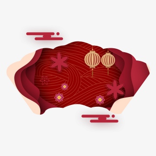 新年立体剪纸扇形立体中国风剪纸