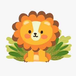 卡通风格动物小狮子