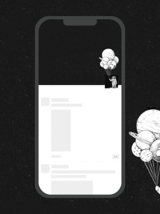 宇航员拉着气球朋友圈背景头像套图