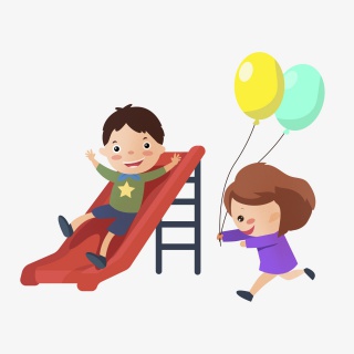 国际儿童日玩耍的小孩插画元素