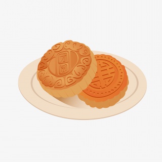 中秋节吃月饼矢量元素中秋