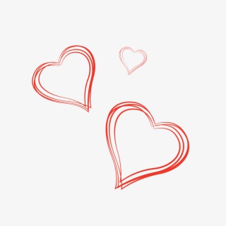 红色涂鸦爱心元素