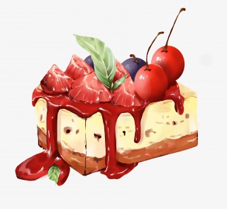 手绘甜品蛋糕插画