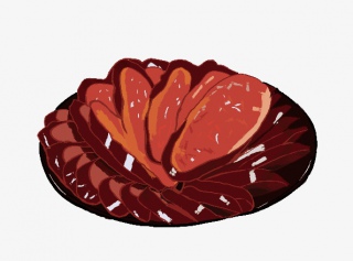 卡通手绘插画腊香肠