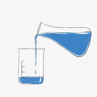 卡通白色化学烧杯插图
