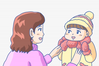 帮孩子穿衣服的母亲