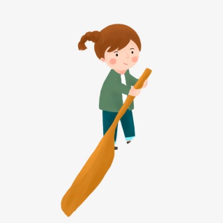 拿着船桨的女孩