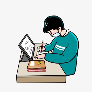 远程教育在家办公上网课矢量插画