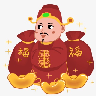 贺新年财神爷插画