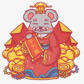 鼠型拟人卡通财神