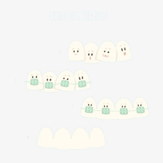 卡通矫正牙齿插画设计免抠