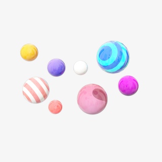 糖果色卡通C4D双十一电商装饰悬浮彩球