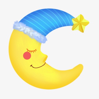 卡通月亮PNG免抠图抱枕